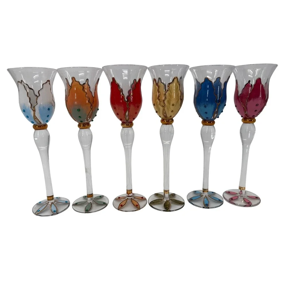 Hand Painted Wine Glass Set 7.5